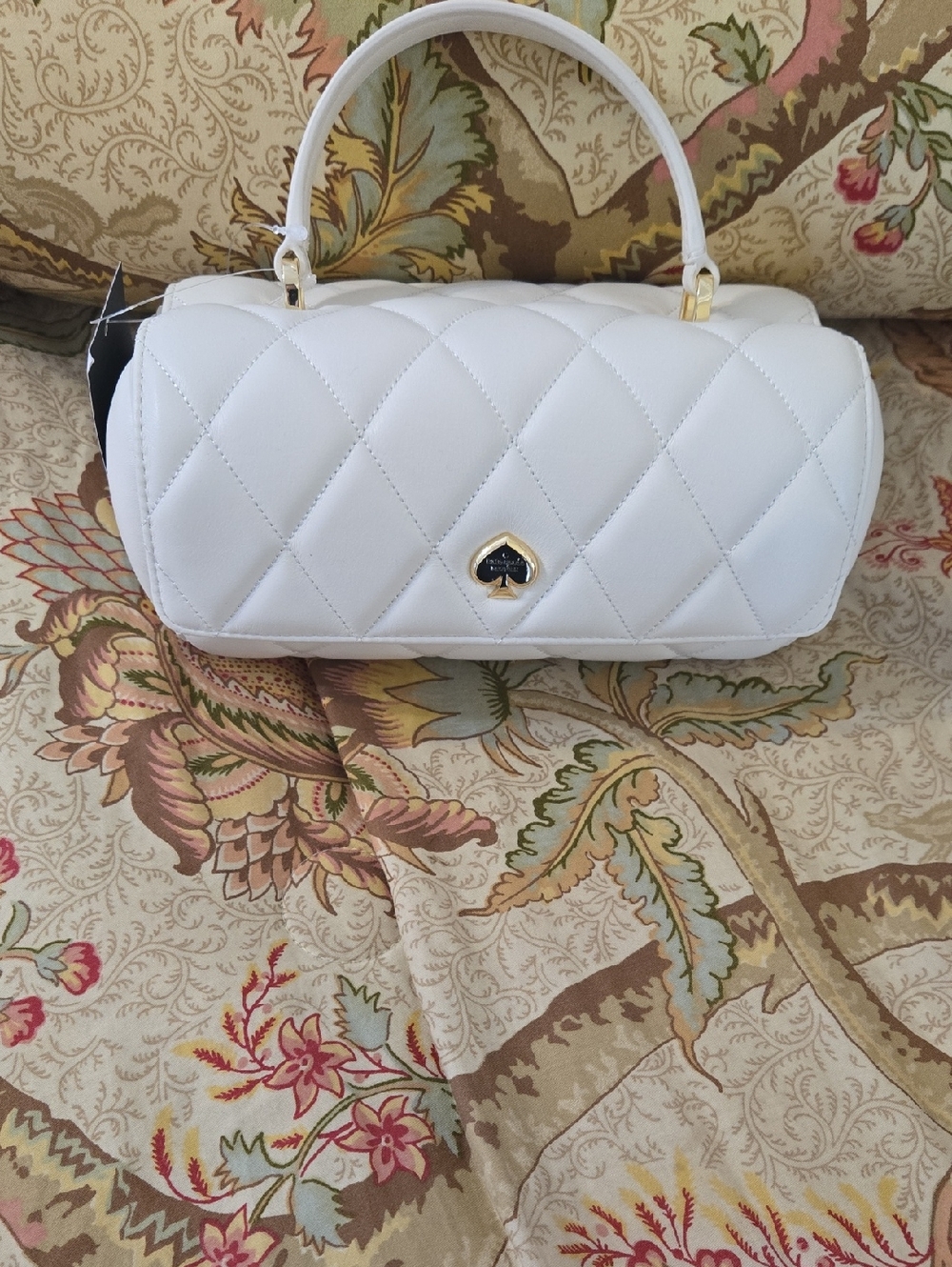 Kate Spade Quilted Leather Purse Maringue/Off White Heart to Heart Purse NWT